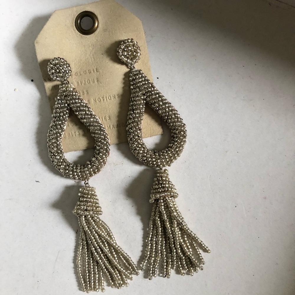 Anthropologie New Round Beaded Earrings